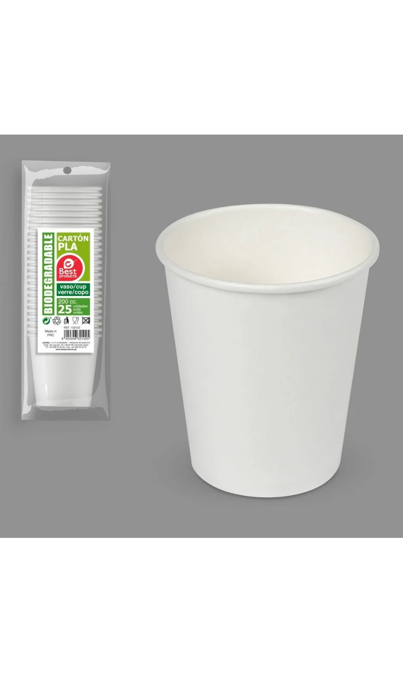 Paper Cups 200ml White - 25pk