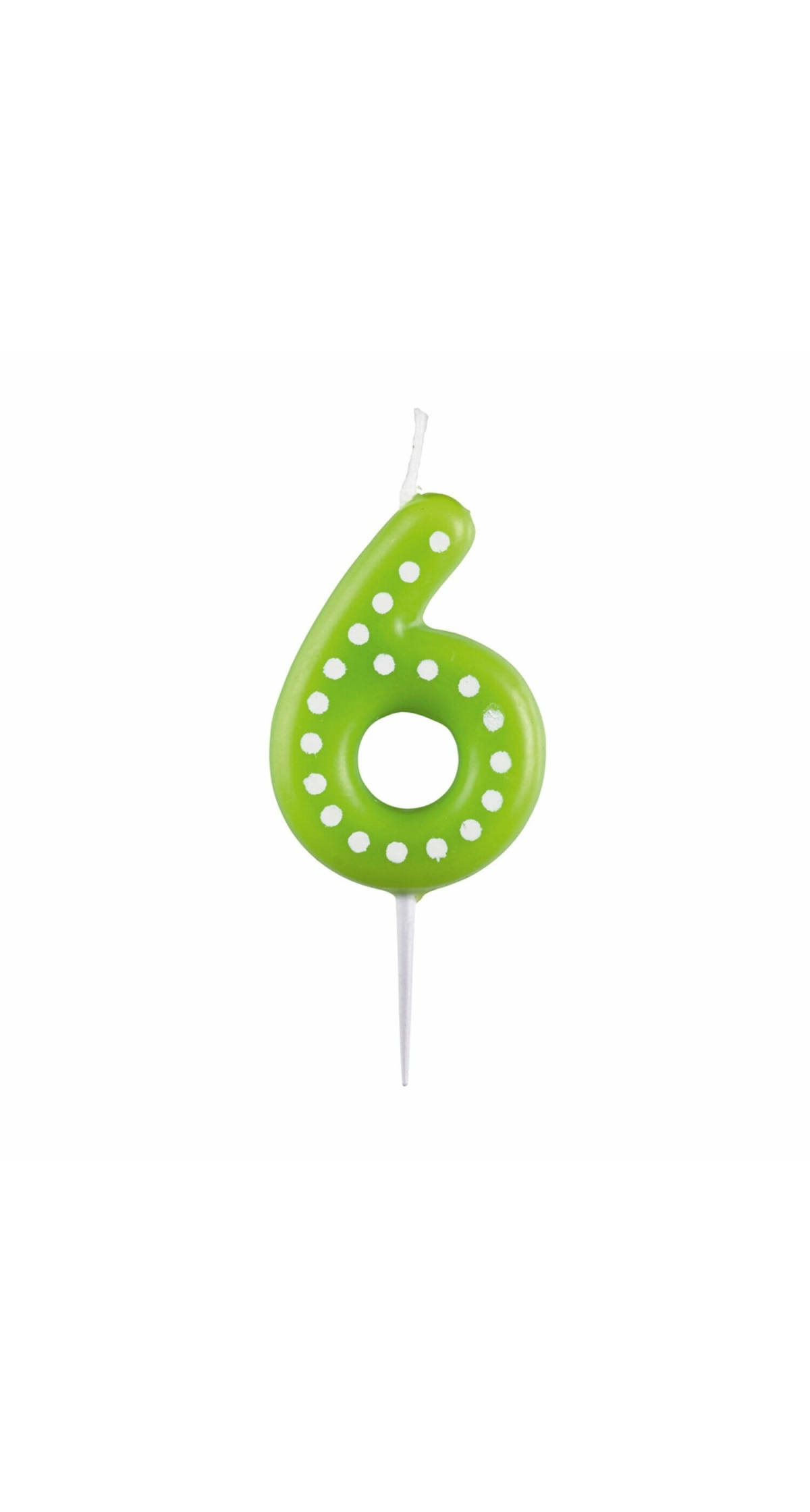 Numeral Candle 6 Dots & Stripes Height 6.5 cm