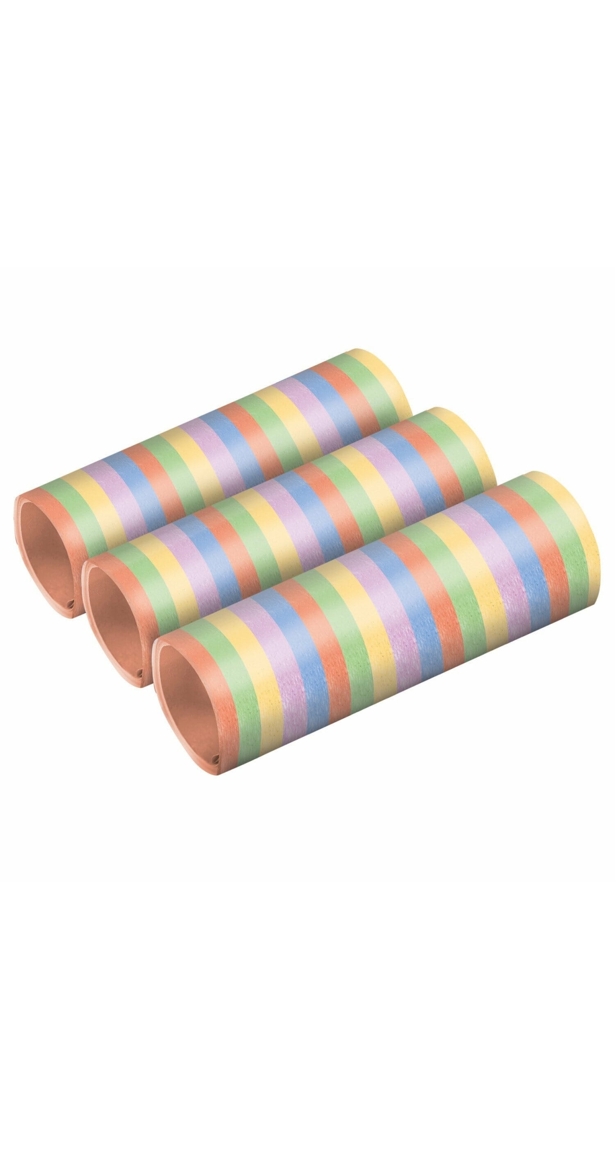 Stripes Pastel Paper Streamers (0.7 x 400cm) - 3pk