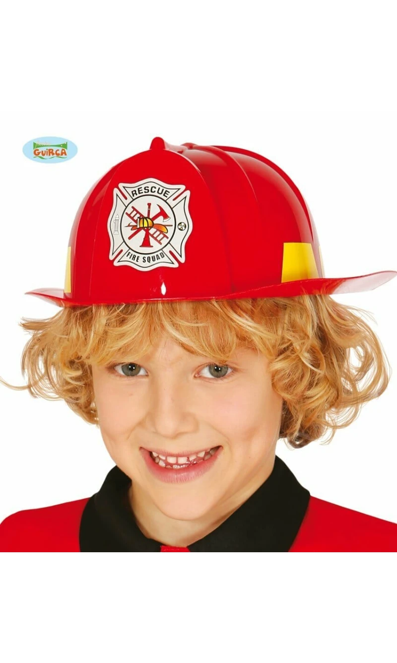 Fireman Plastic Helmet (Casco Bombero Infantil) - Child One Size