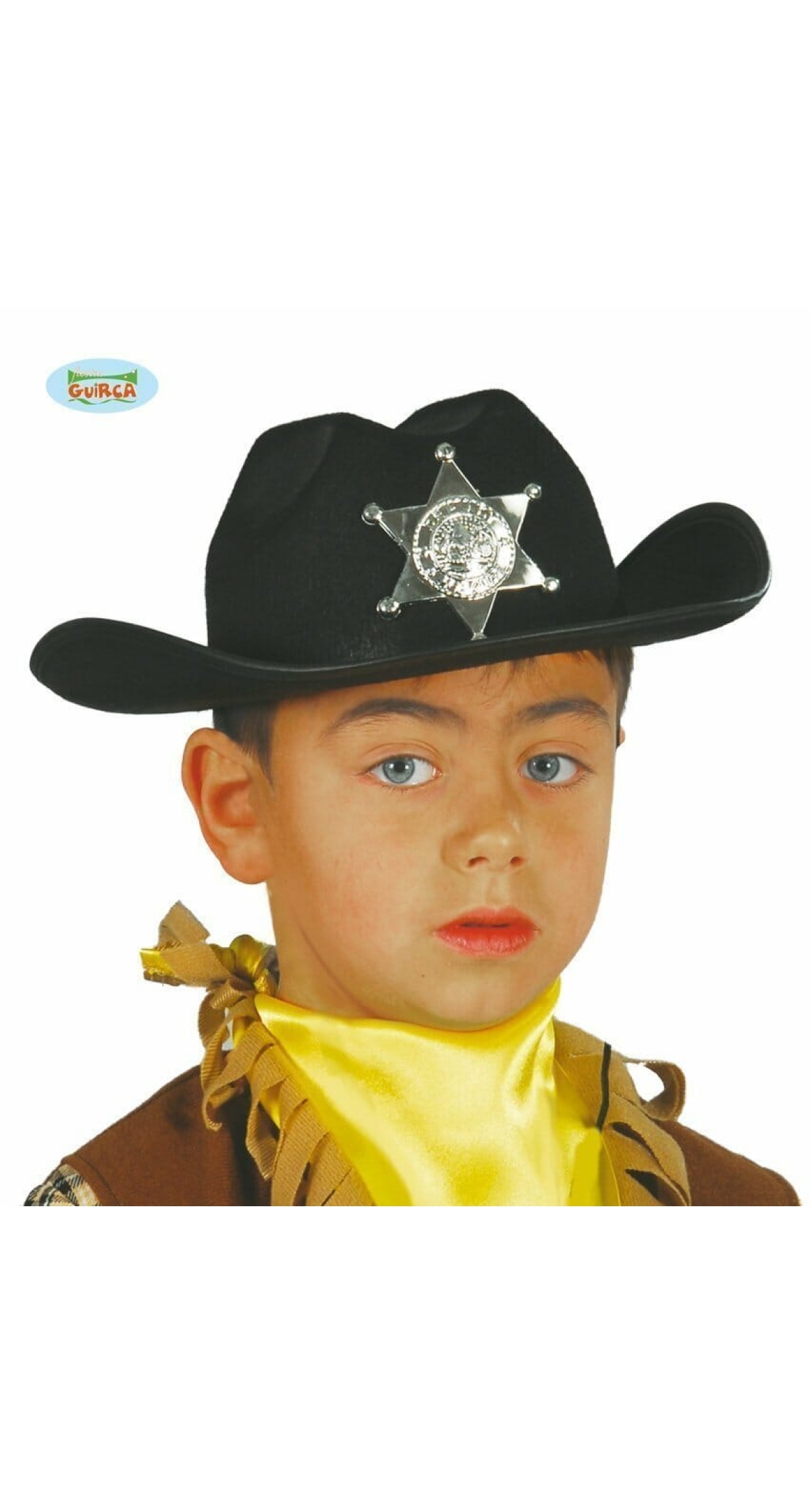 Cowboy Sheriff Black Hat (Sombrero Sheriff) - Child One Size