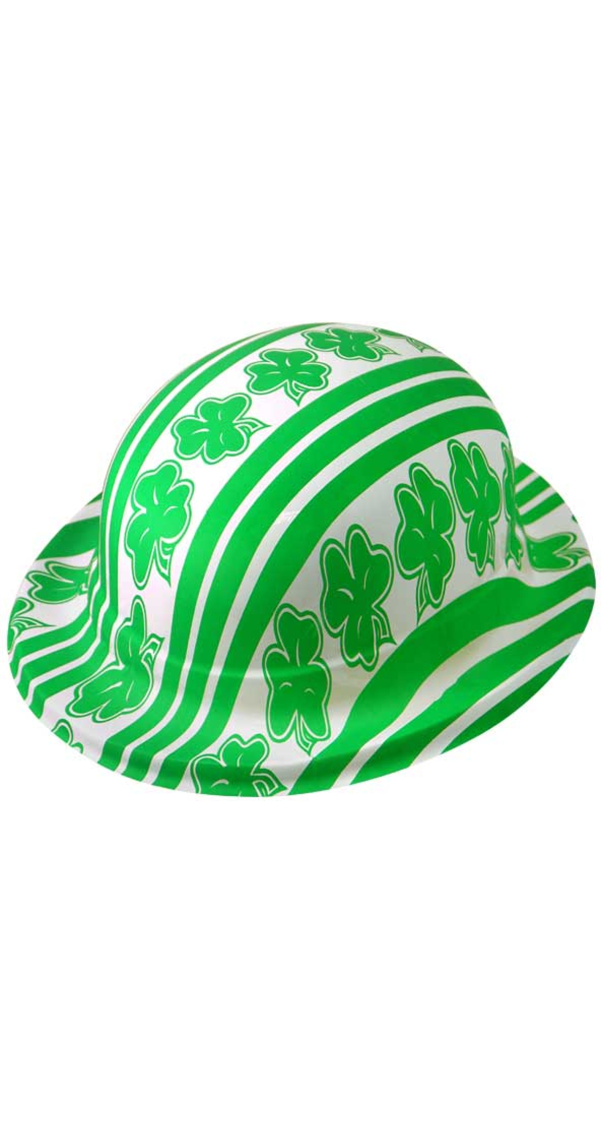 St Patrick's Day Plastic Shamrock Bowler Hat - 1pk