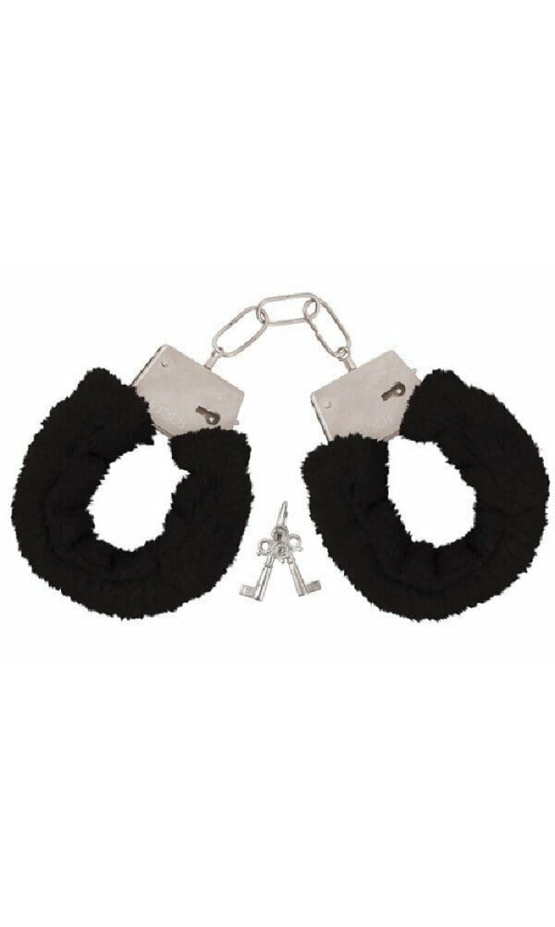 Handcuffs Furry Black - Adult One Size