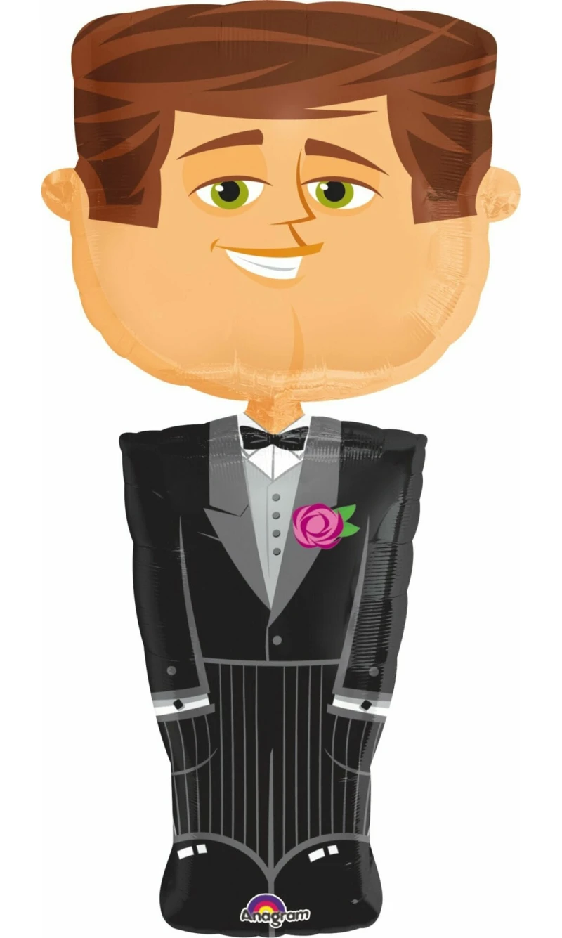 Wedding Groom AirWalker Foil Balloon 26'' x 50'' (66cm x 127cm)