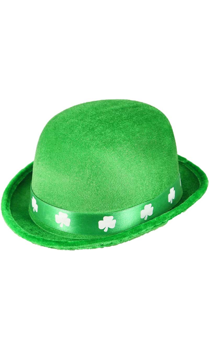 St Patrick's Day Felt Bowler Hat Irish W/SHAMROCK