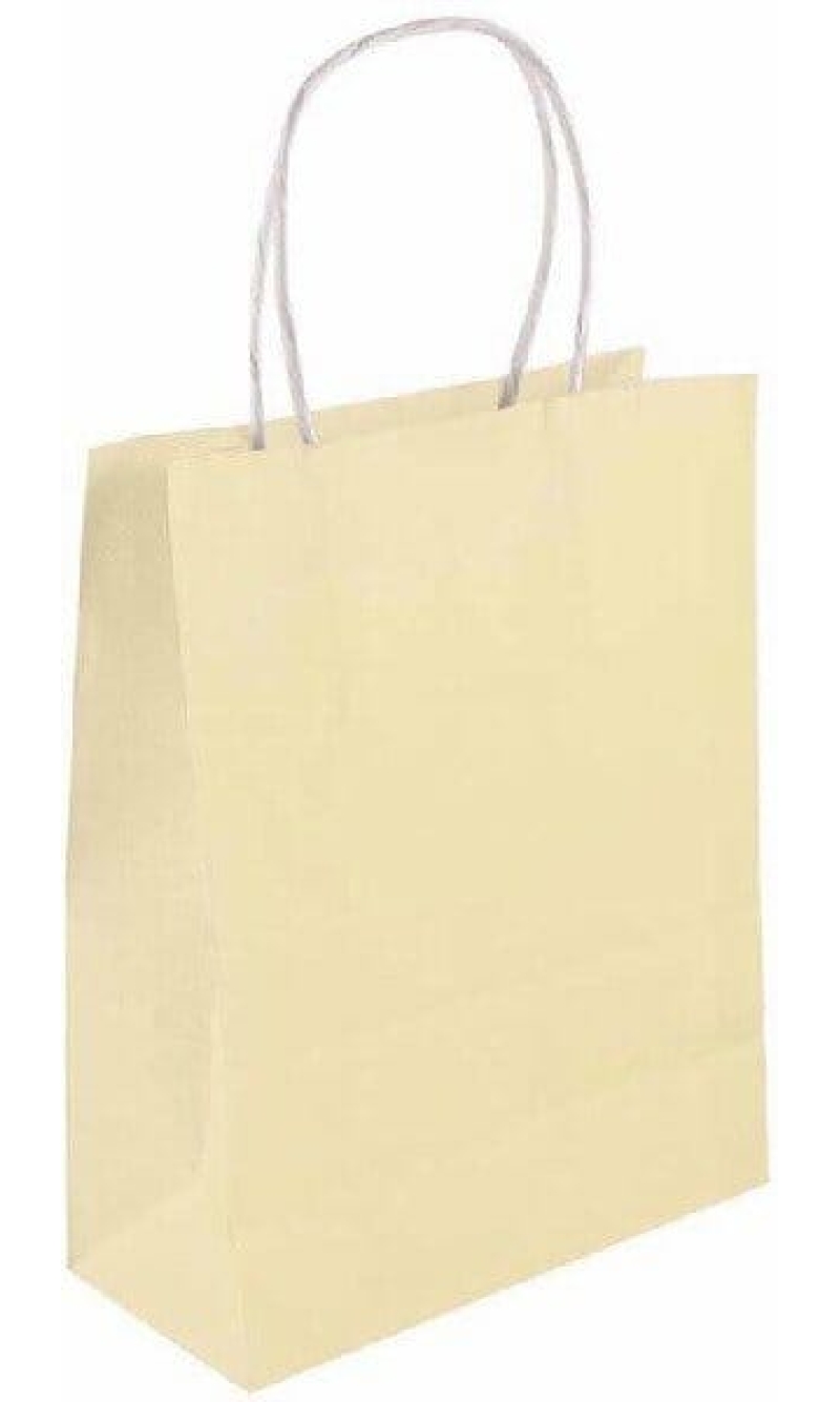 Party Paper Bag With Handles Ivory - 21x14x7cm