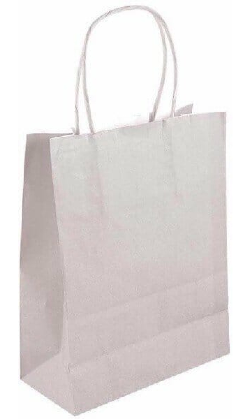 Party Paper Bag With Handles Silver - 21x14x7cm