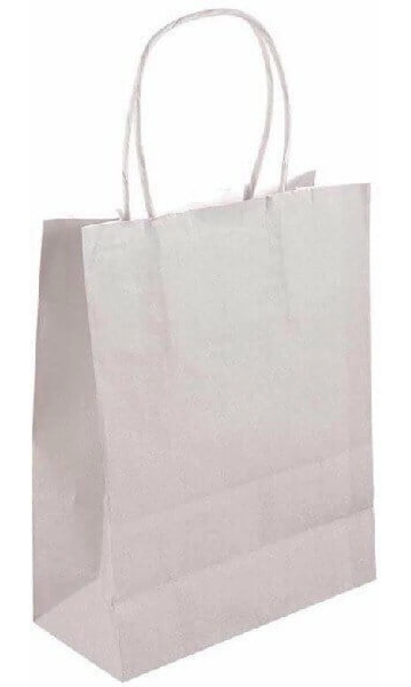Party Paper Bag With Handles Silver - 21x14x7cm