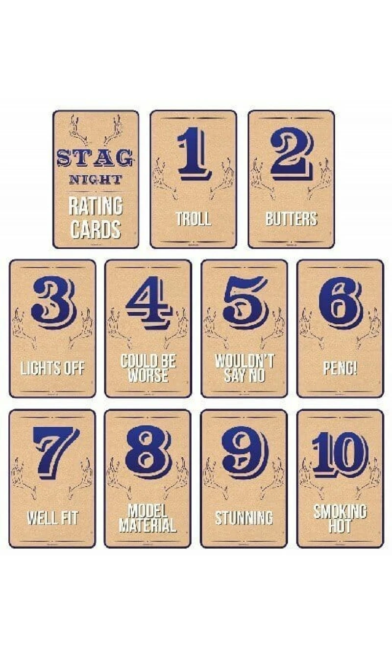 Stag Night - 10 Rating Cards