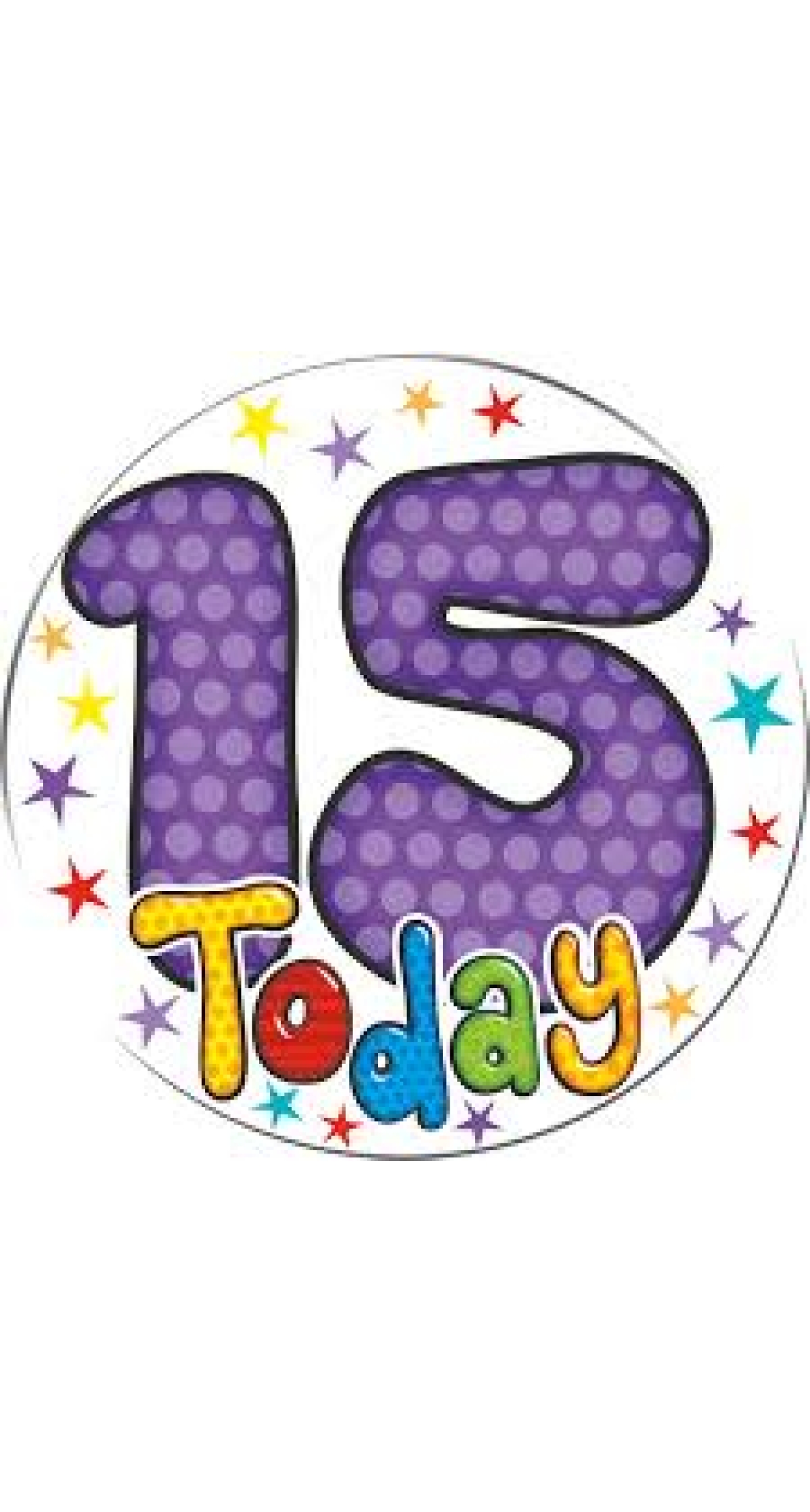 Jumbo Badge - 15 Today (TEF) Purple - 15cm