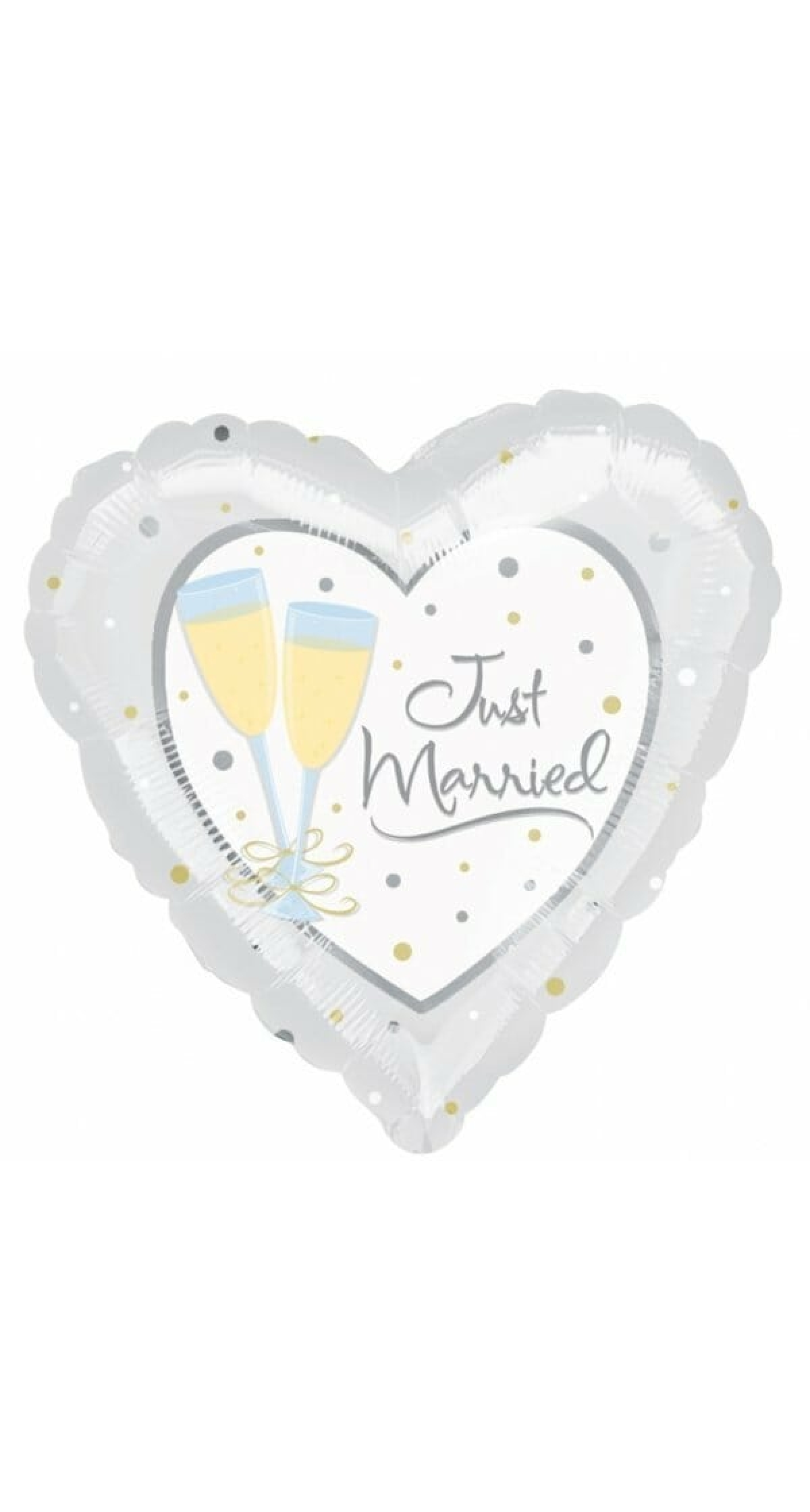 Just Married Heart Foil Balloon 17''
