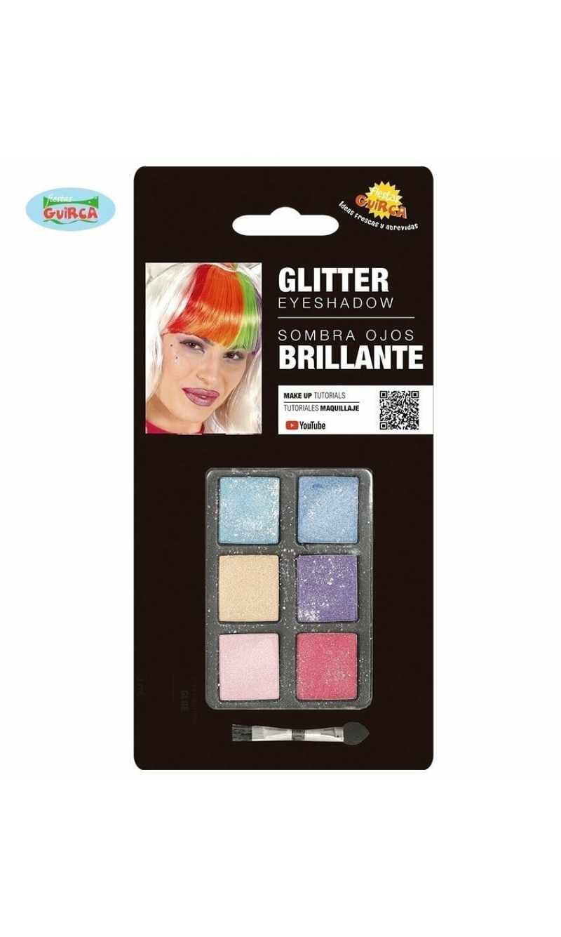 Eye Shadow Six Colours Set With Glitter & Brush