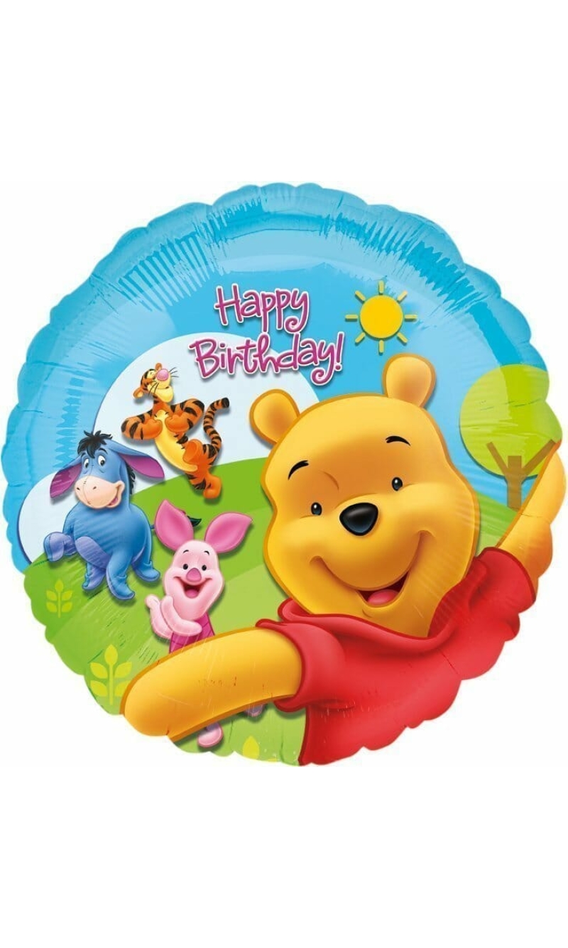Winnie the Pooh Happy Birthday Round Foil Balloon 18"