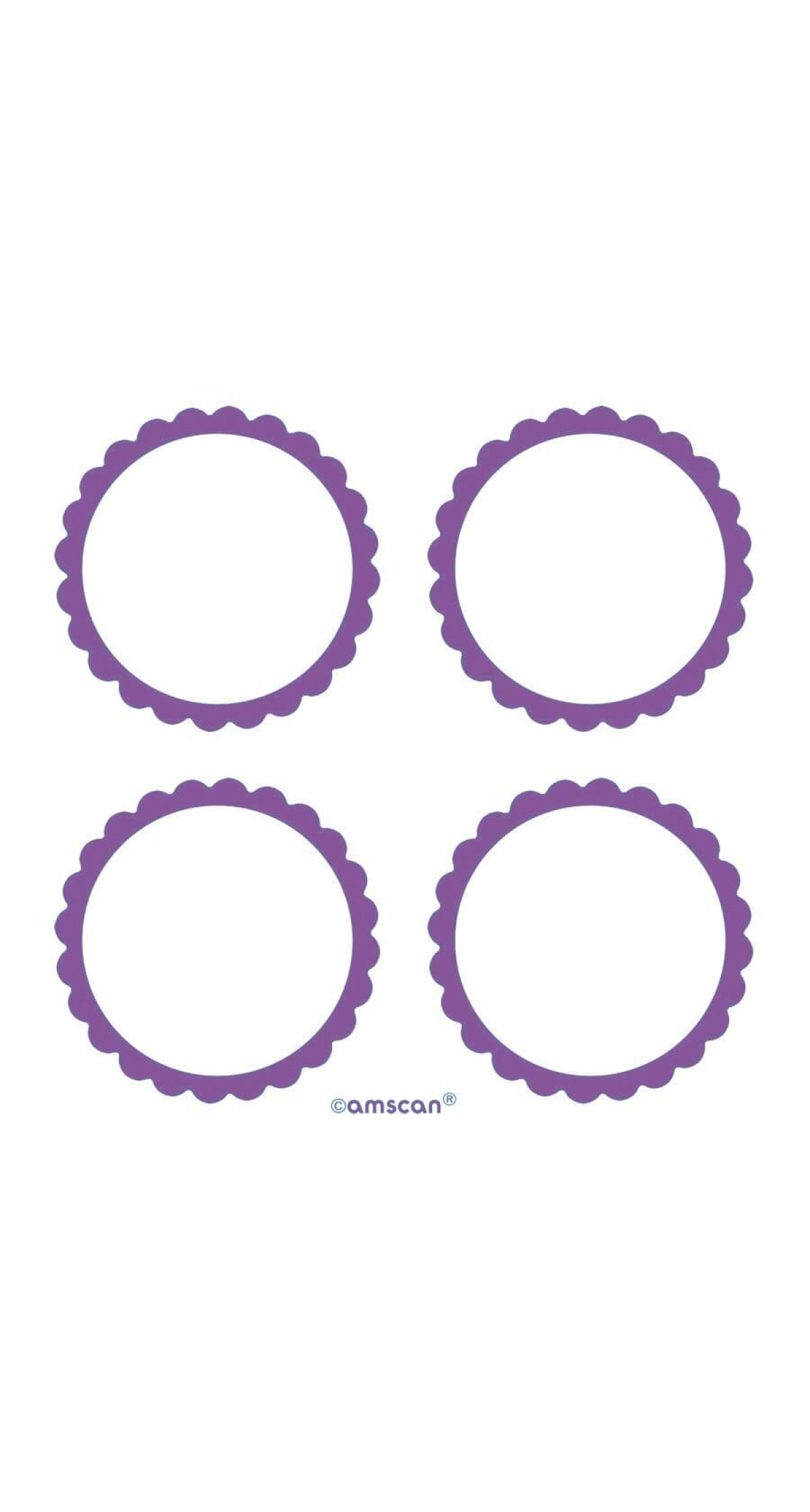 Purple Candy Buffet Scalloped Labels 5cm – 20pk