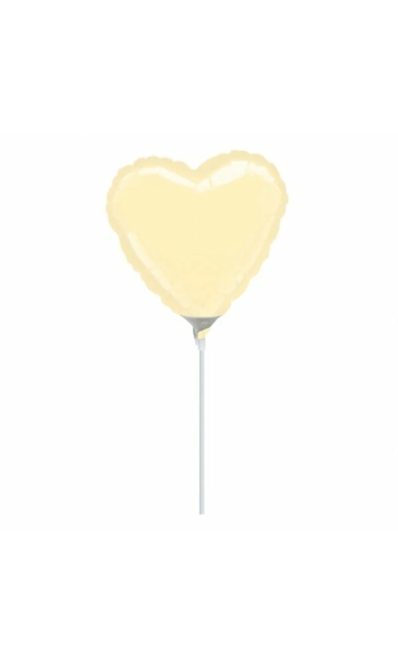 Metallic Pearl Ivory Heart Foil Balloon 4" (10cm)