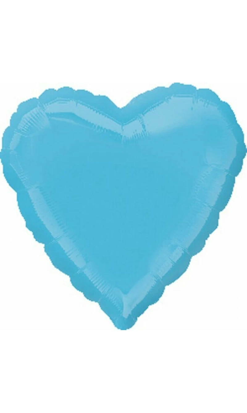 Standard "Caribbean Blue" Foil Balloon Heart - 43cm