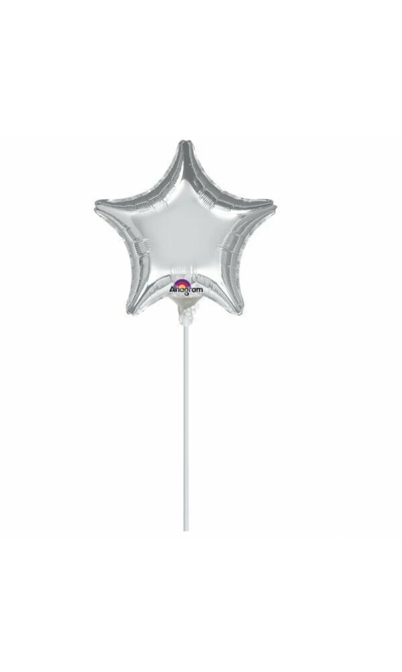 Metallic Silver Star Mini Foil Balloon 4" (10cm)