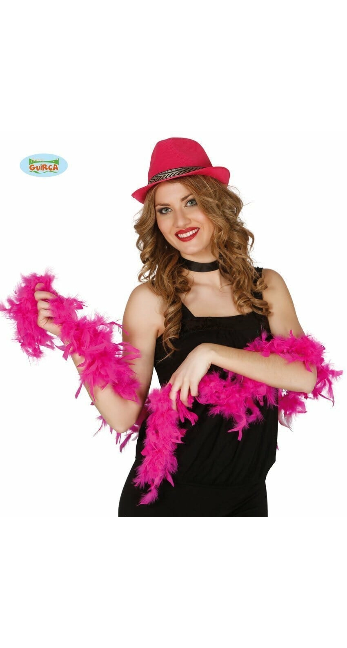 Boa With Fuchsia Feather (40 Grams) - 1.80m