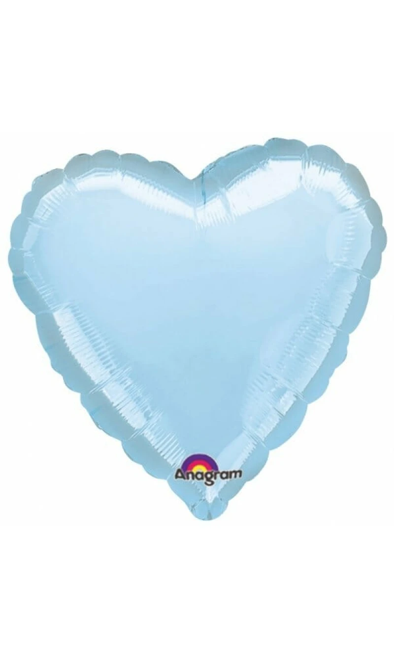Metallic Pearl Pastel Blue Heart Foil Balloon 4" (10cm)