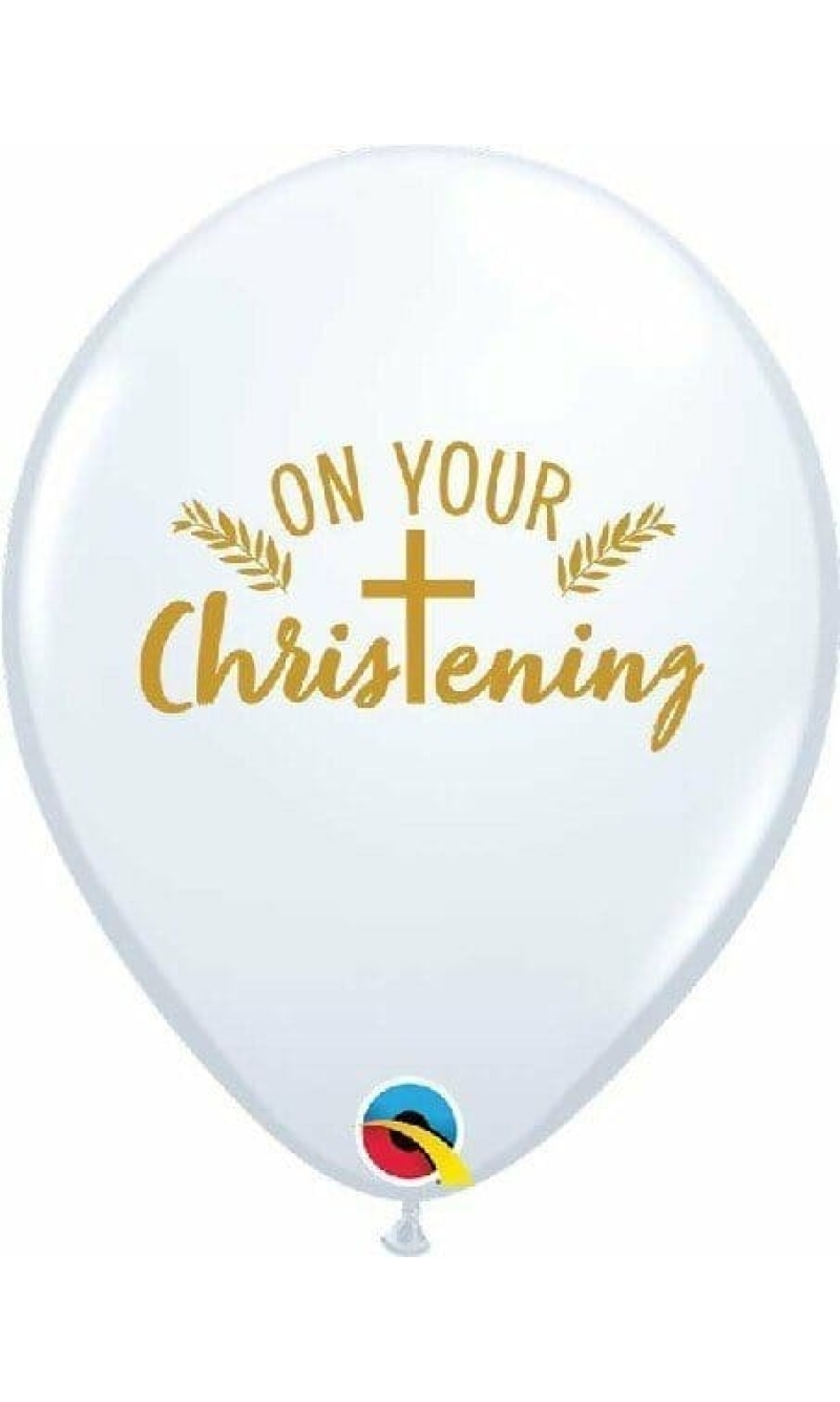 On Your Christening Cross Latex Balloon - 11 Inch