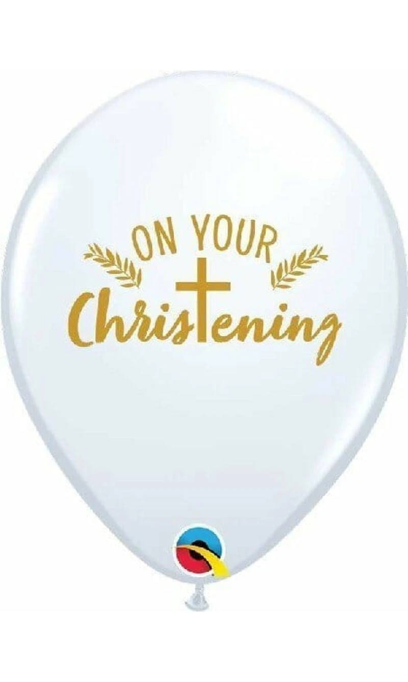 On Your Christening Cross Latex Balloon - 11 Inch