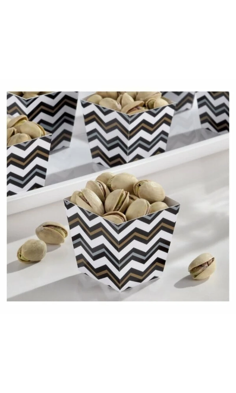 Black, Gold and Silver Treat Mini Containers - 36pcs