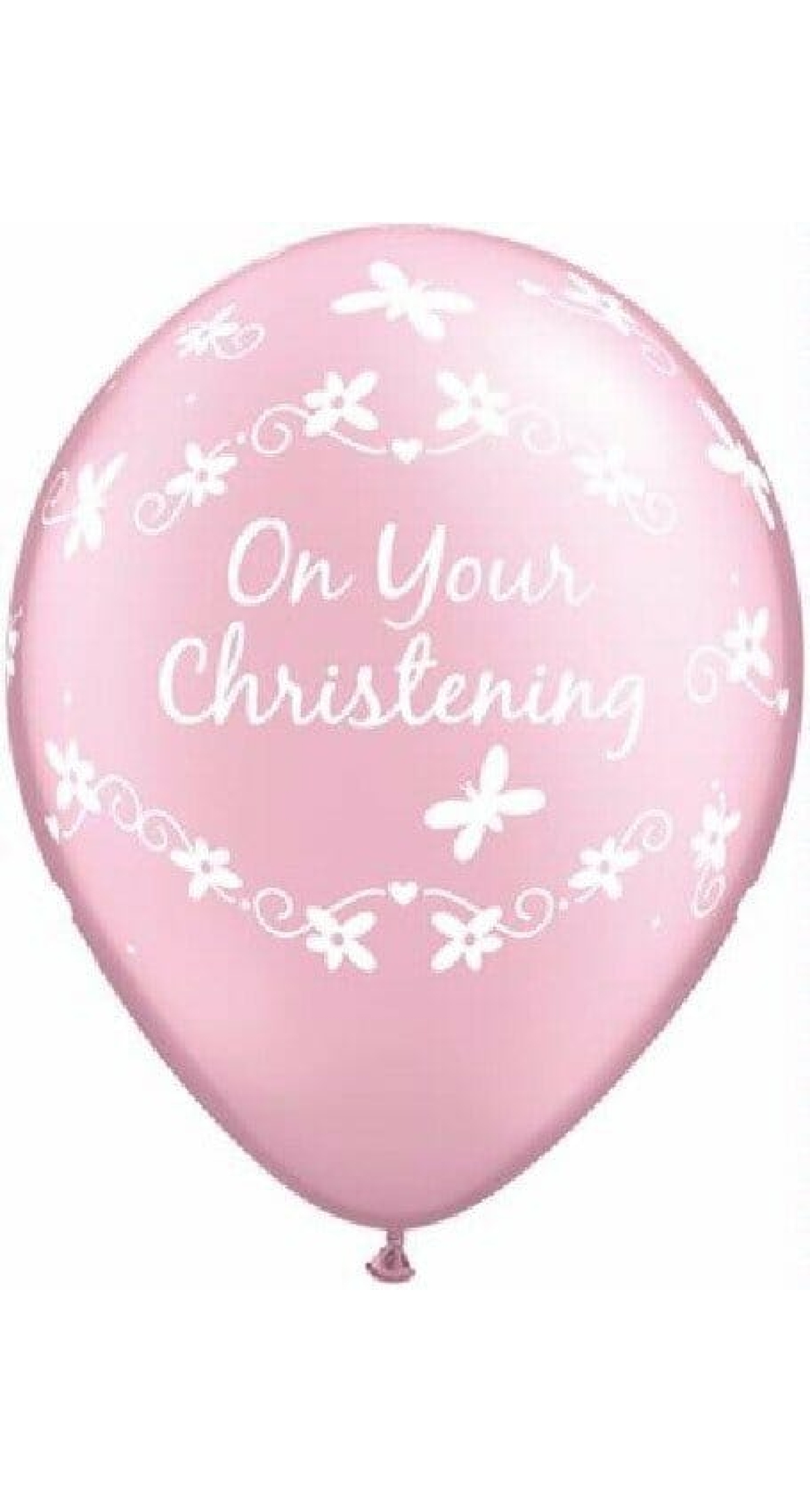 On Your Christening Pink Latex Balloon - 11 Inch