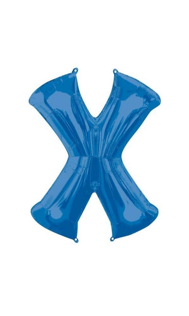 Blue Letter " X " Foil Balloon 34''