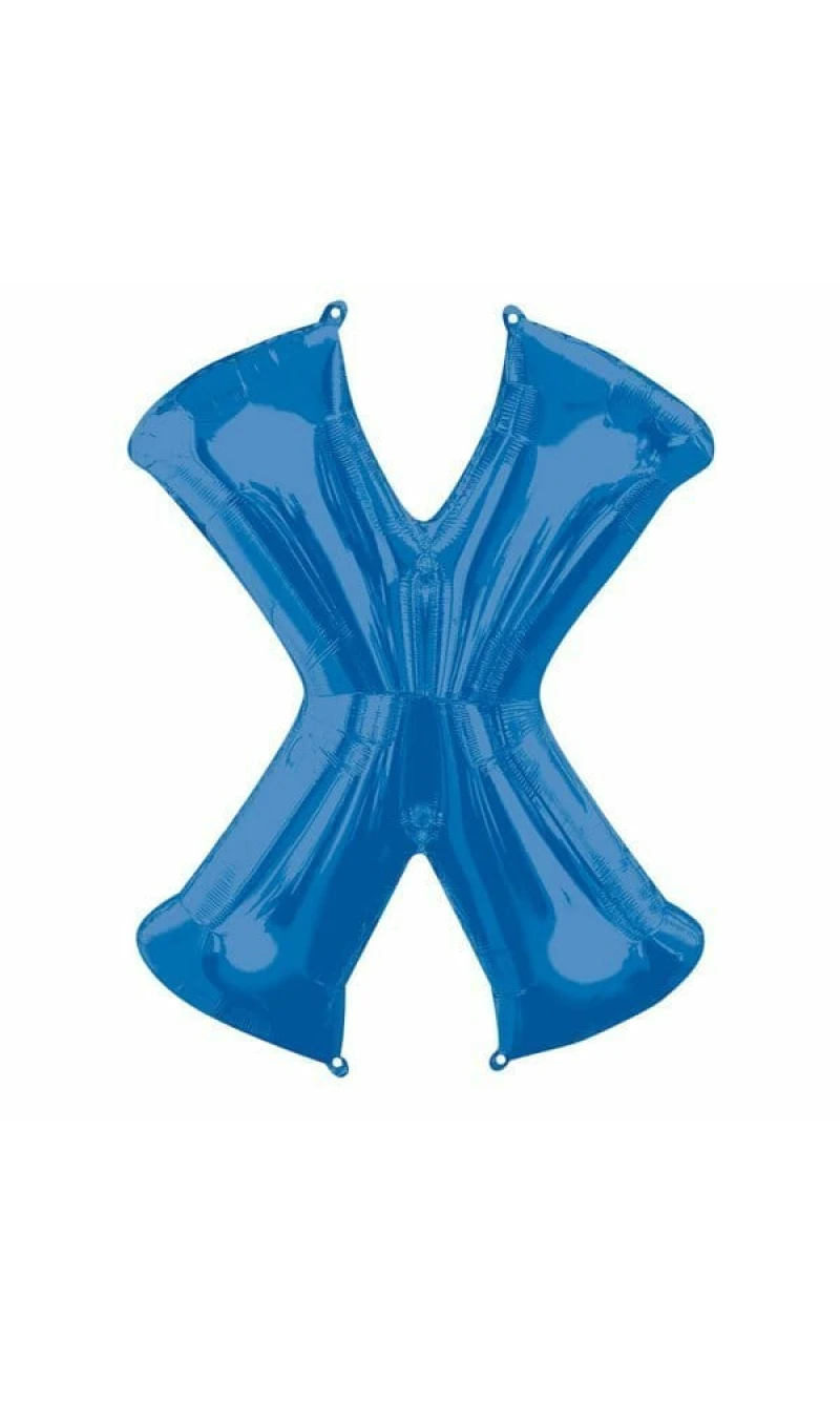 Blue Letter " X " Foil Balloon 34''