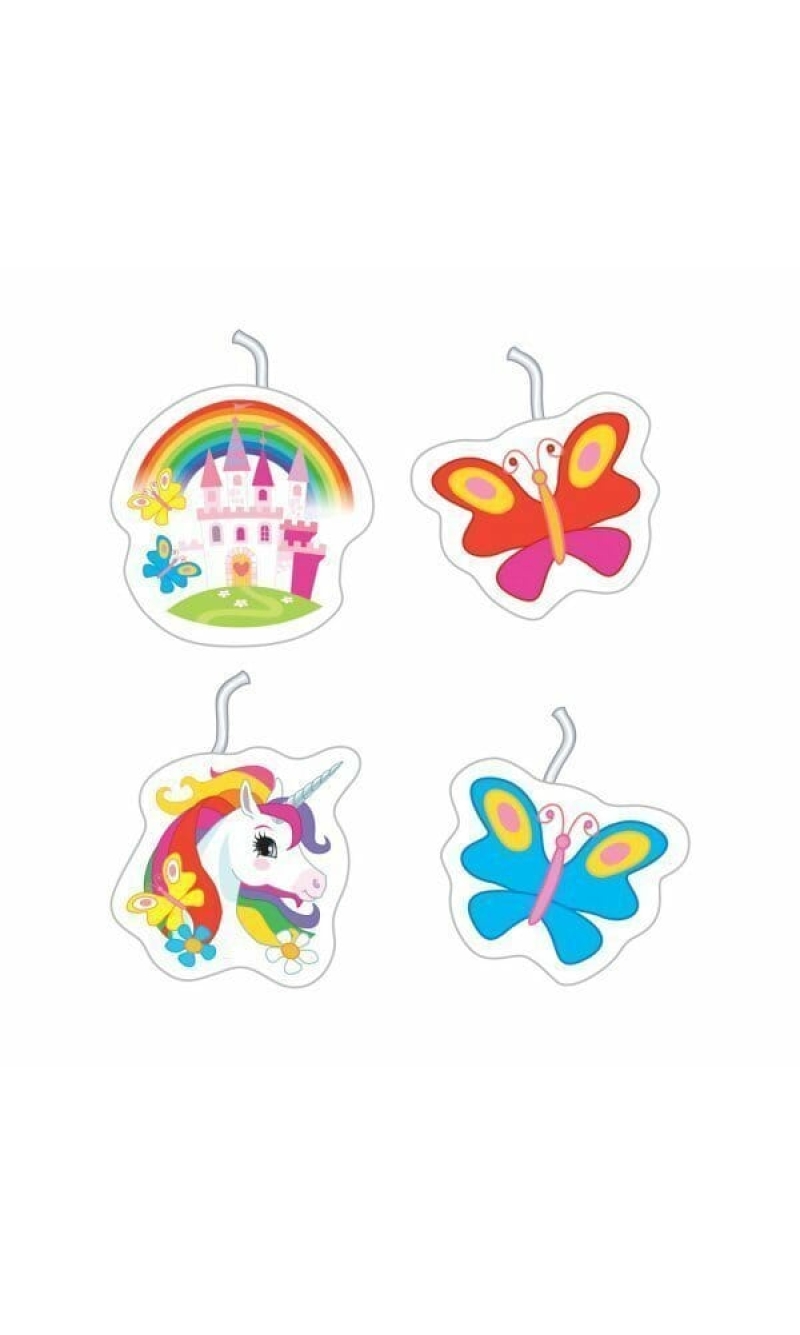 Unicorn Mini Figure Candles - 4pk