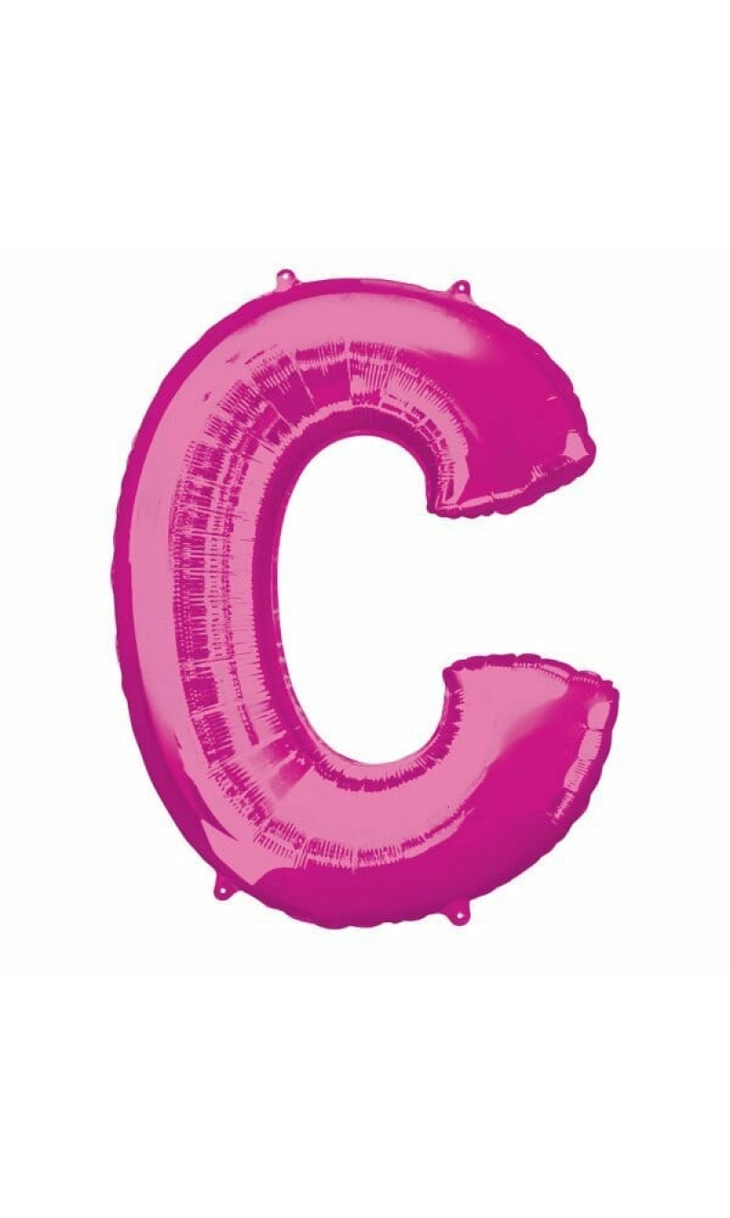 Pink Letter " C " Foil Balloon 34''