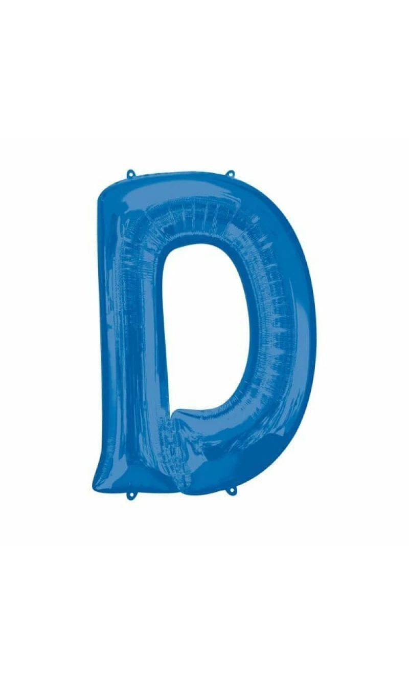 Blue Letter " D " Foil Balloon 34''
