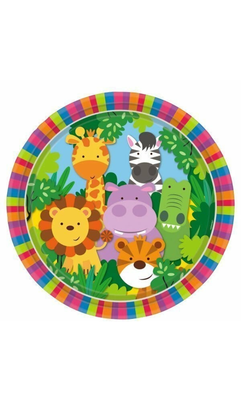 Animal Friends Party Paper Plates 23cml - 8pk