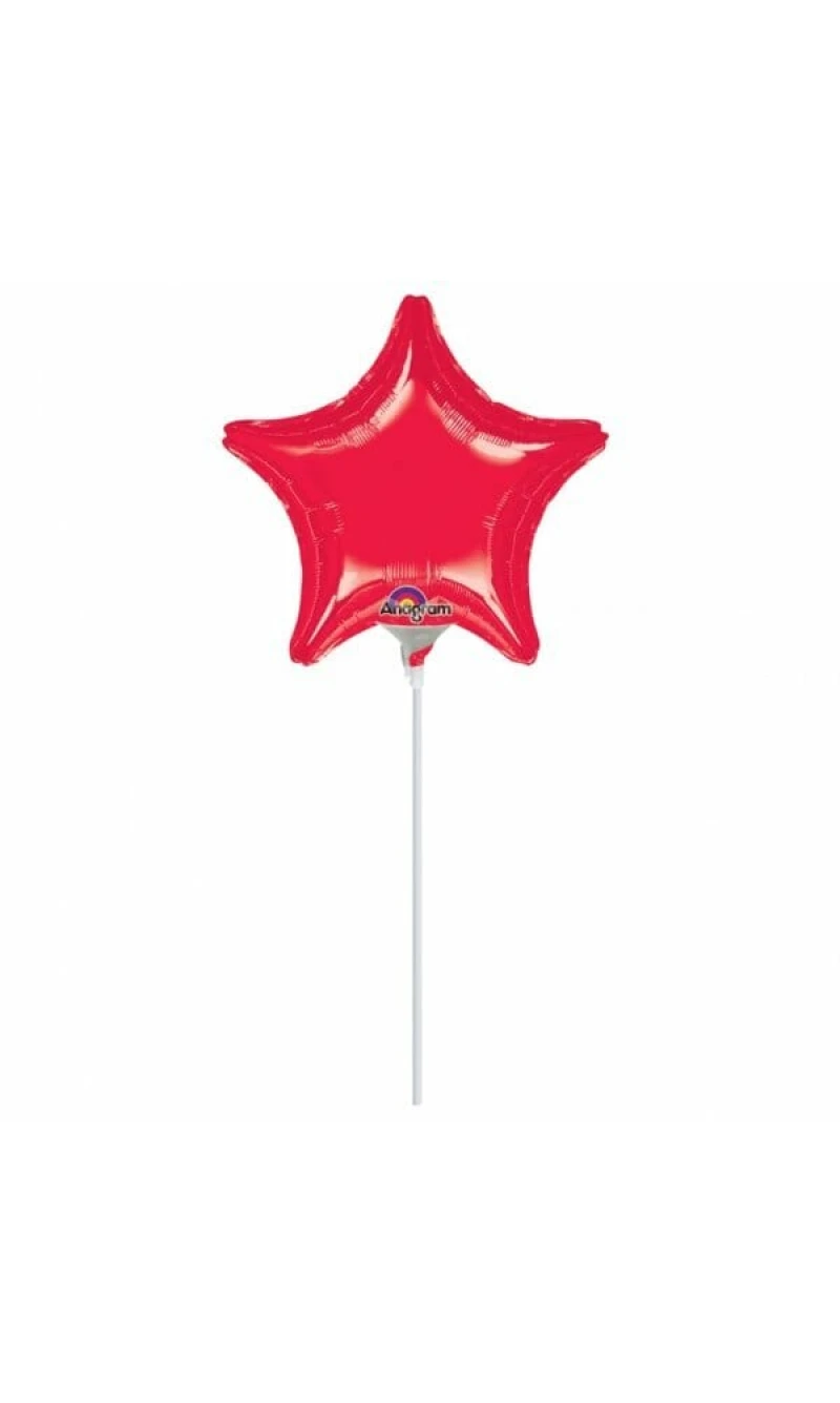 Metallic Red Star Foil Balloon 9" (23cm)