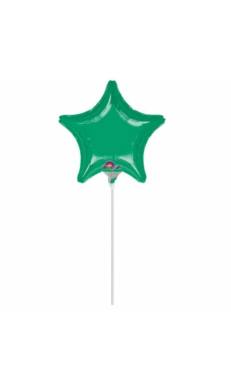 Metallic Green Star Foil Balloons 9" (23cm)