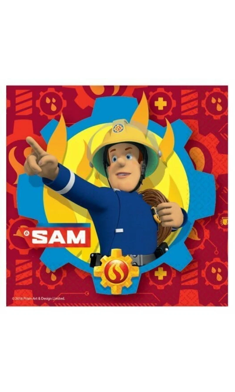 Fireman Sam Lunch Napkins 33cm x 33cm - 20pk