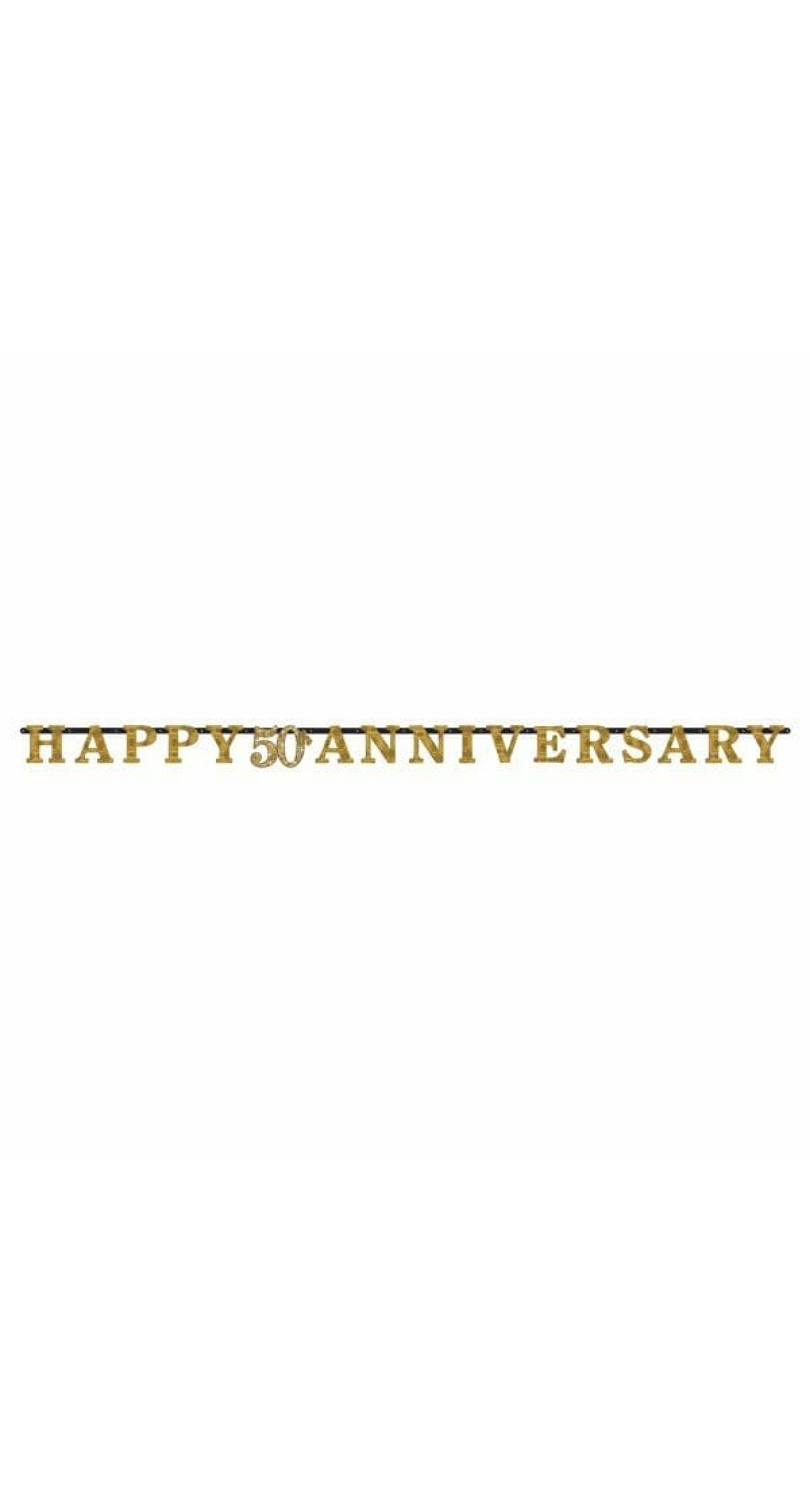 Gold 50th  Anniversary Letter Banner-1pk