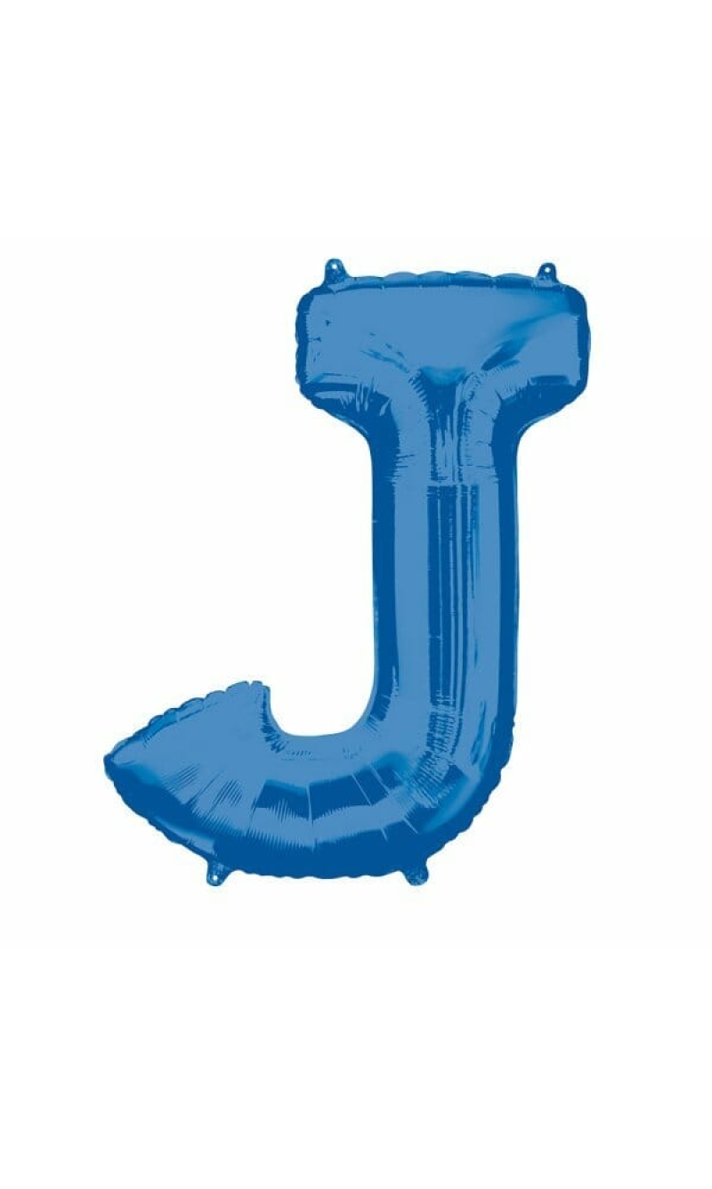 Blue Letter " J " Foil Balloon 34''