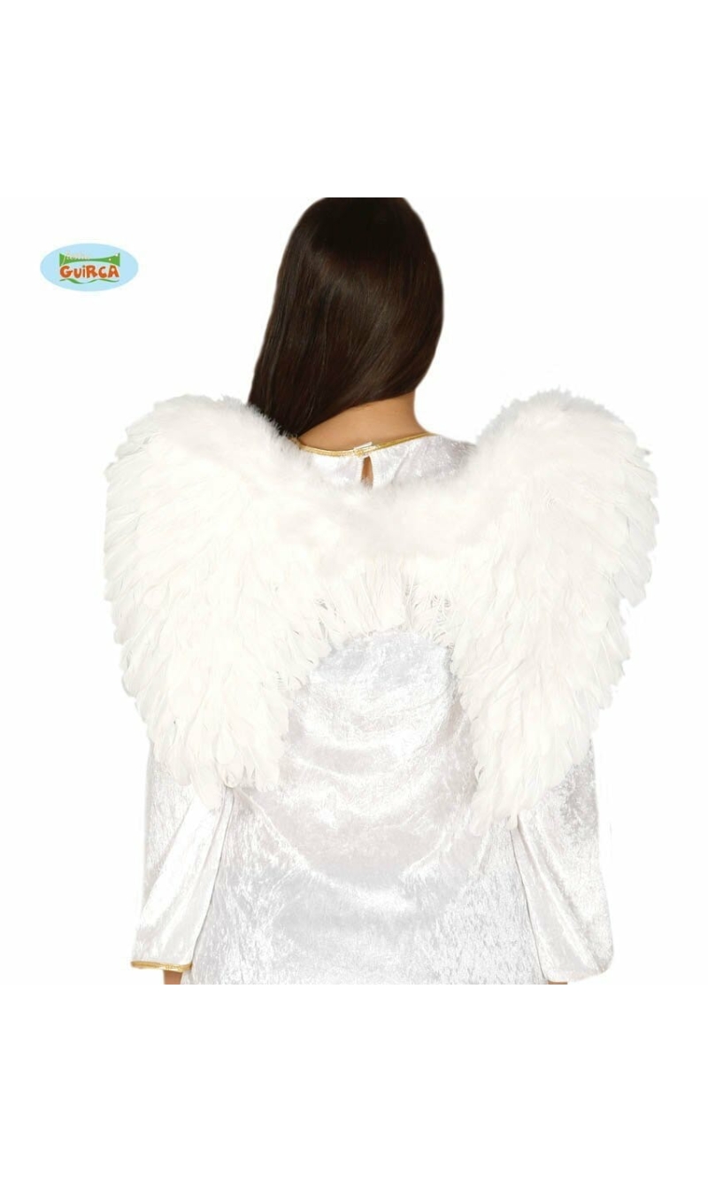 Angel White Feathered Wings - 50cm