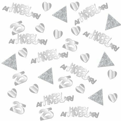 25th Silver Sparkling Wedding Anniversary Table Confetti 28g