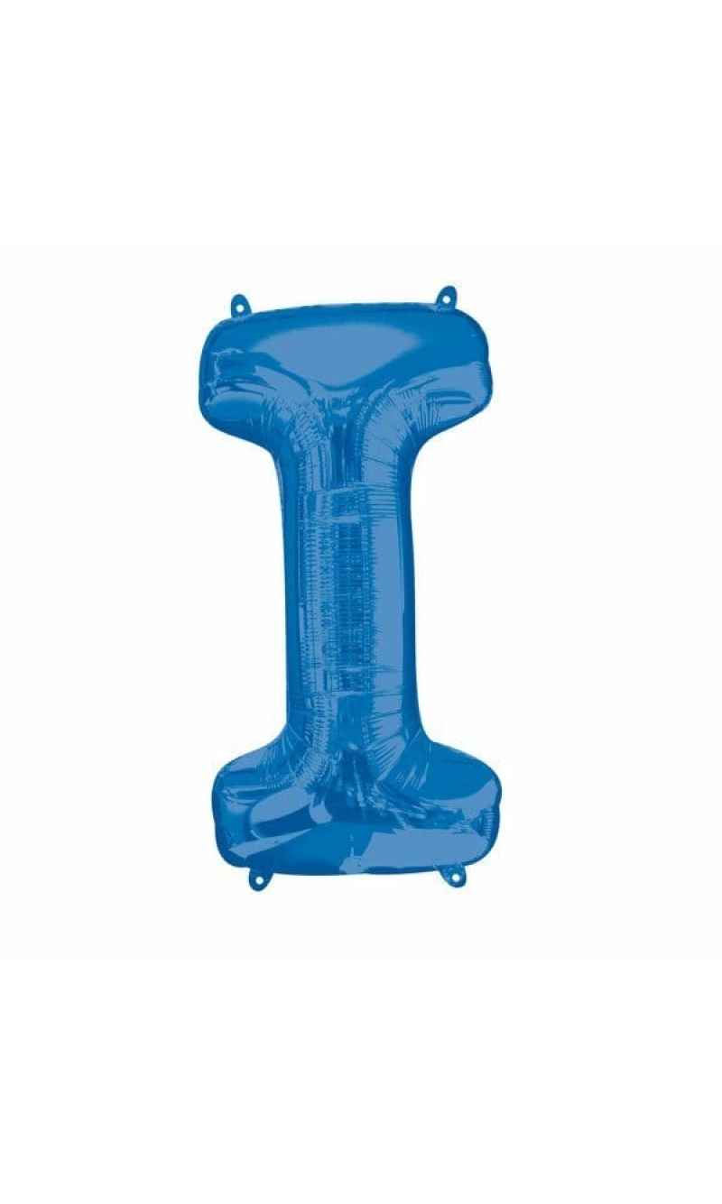 Blue Letter "I" Foil Balloon 34''