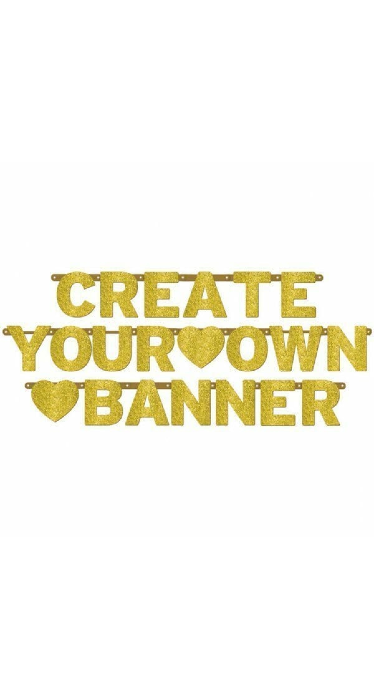 Create Your Own Gold Glitter Personalized Banner