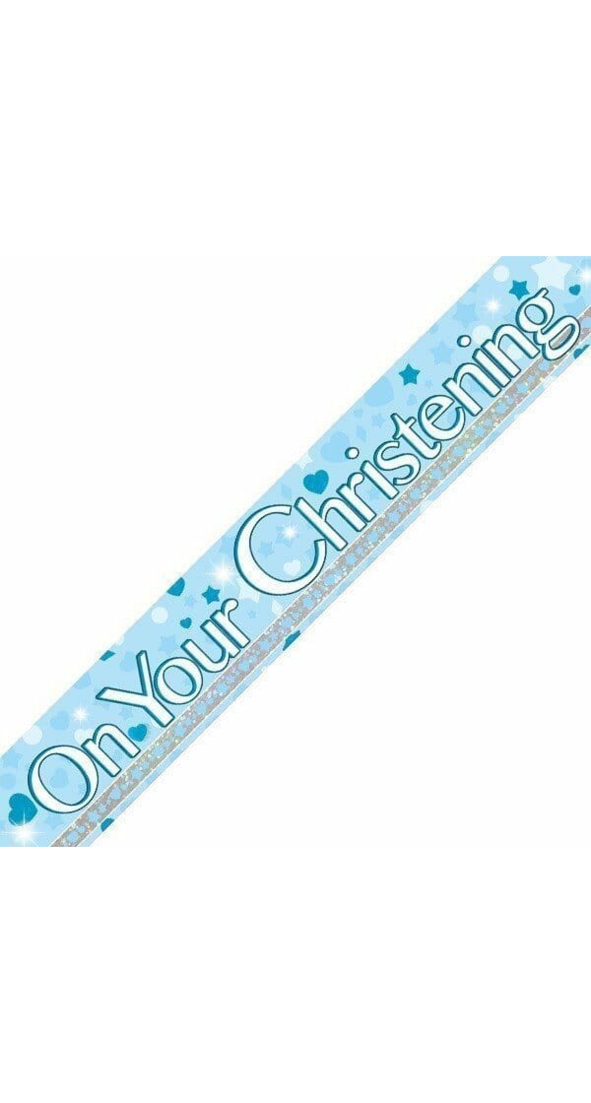 On Your Christening Blue Dots Banner - 9ft