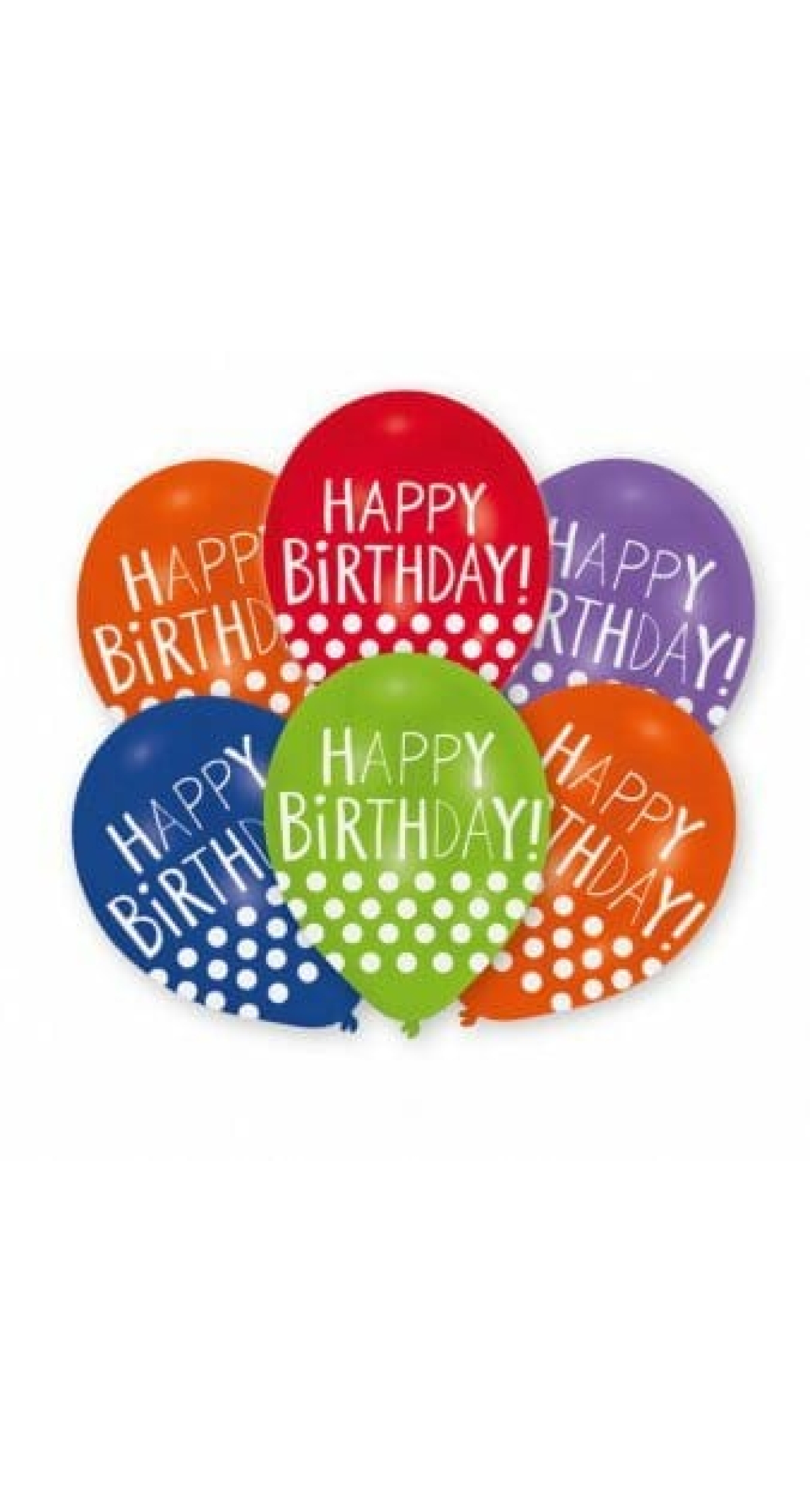 Happy Birthday Dots Latex Balloons 27.5cm / 11 inch - 6pk