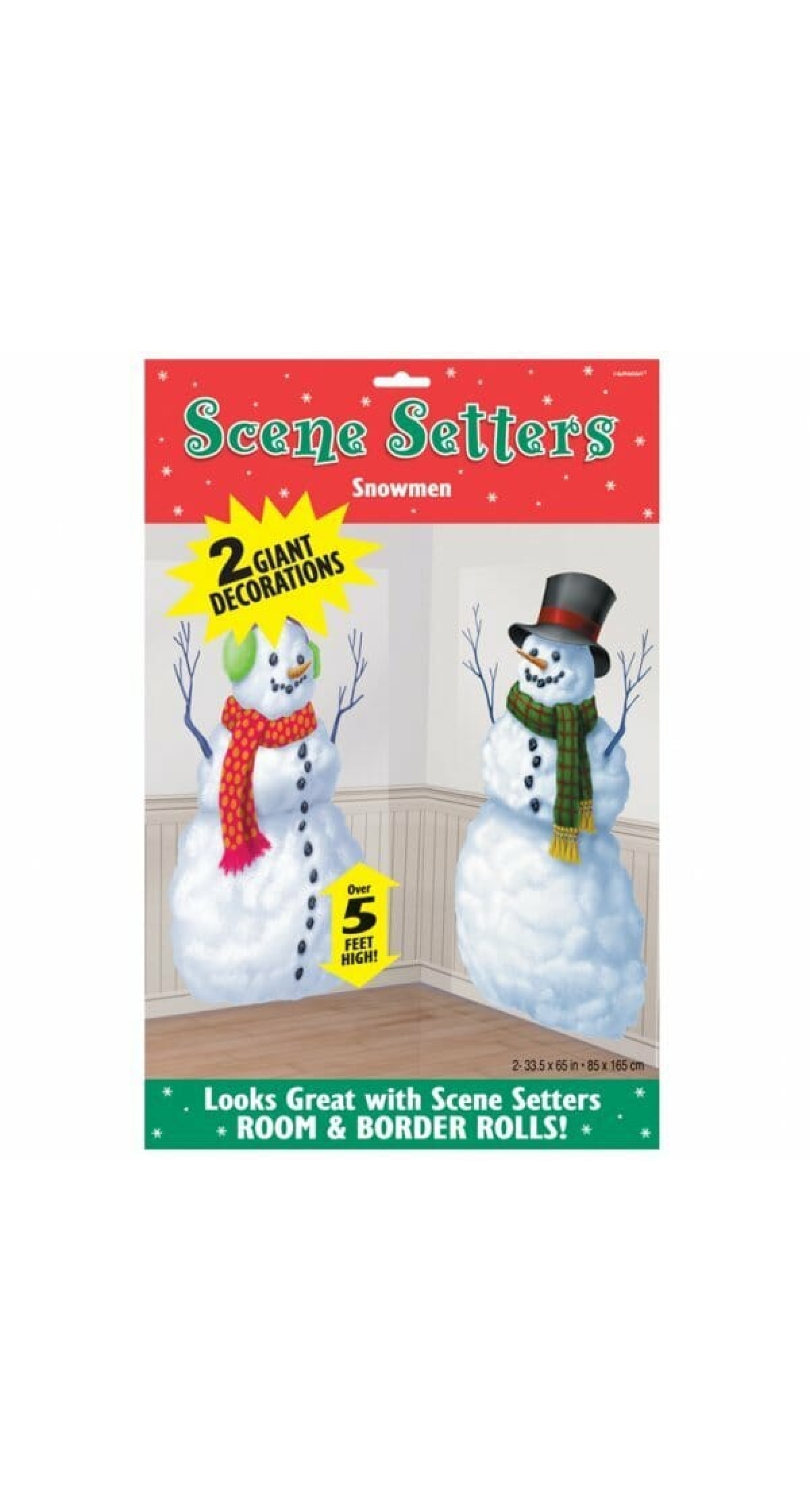 Christmas Scene Setter Snowmen - ( 85cm x 165cm )