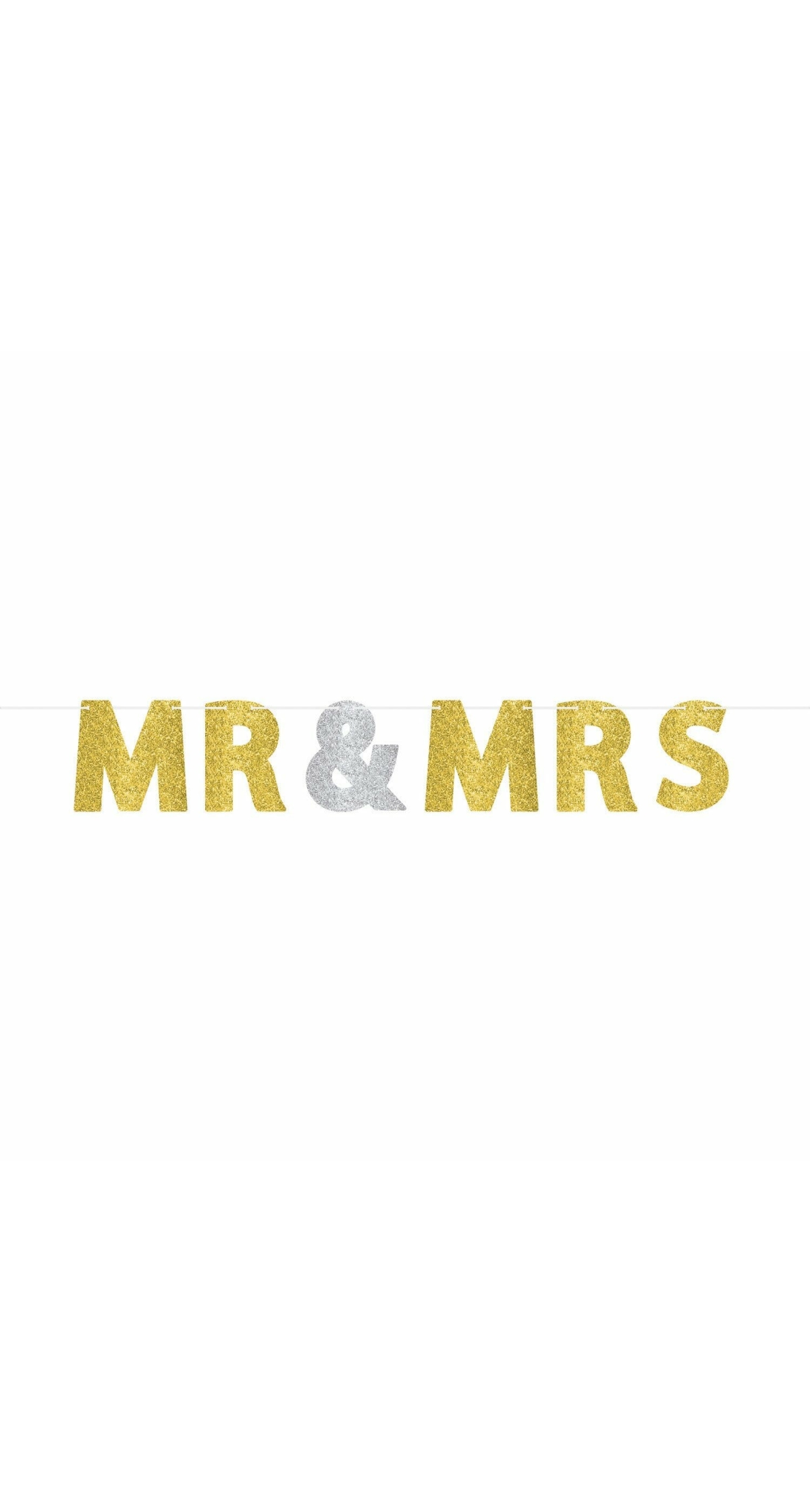Mr & Mrs - Glitter Letter Banner Wedding Decoration - 365cm x 17.7cm