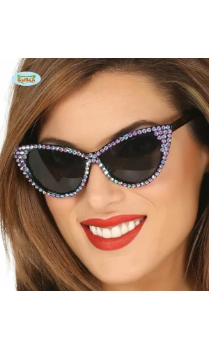 50'S Glasses With Lilac Jewels