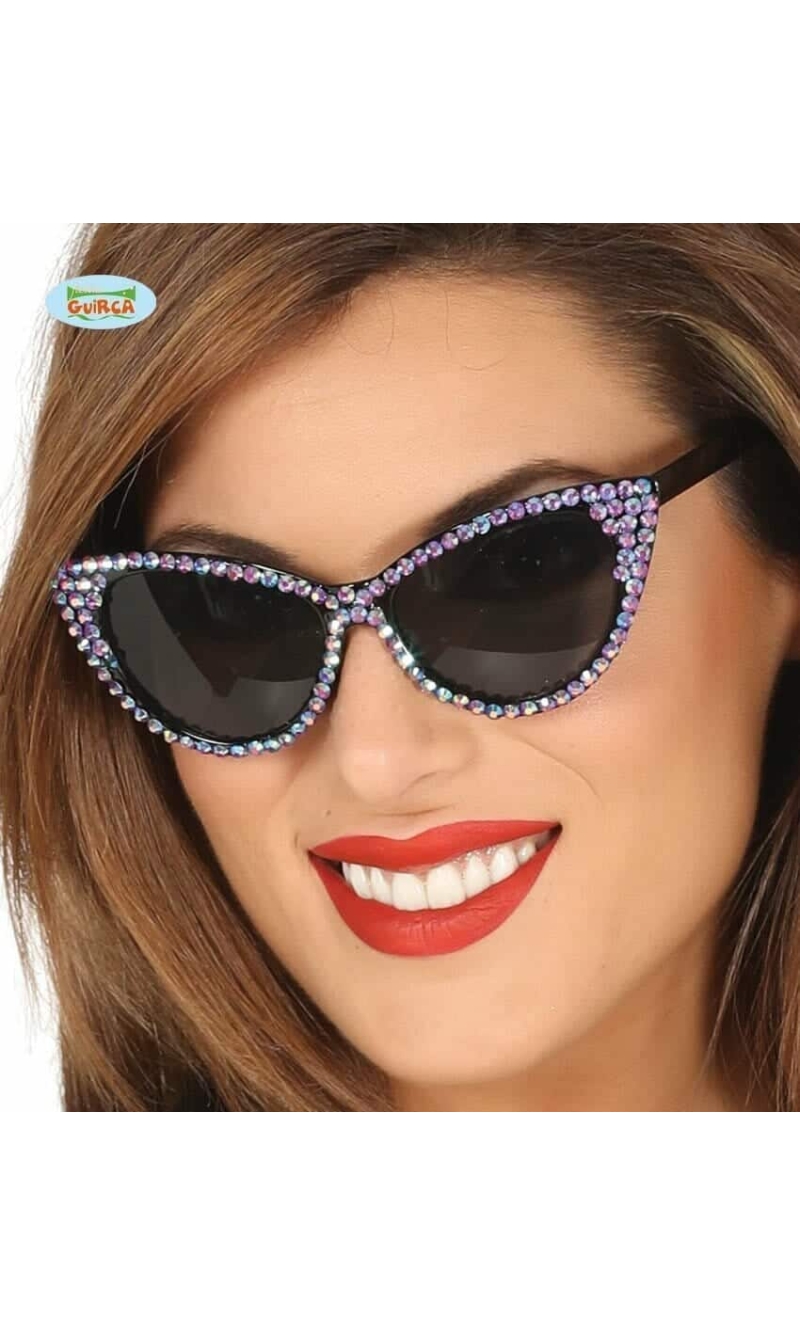 50'S Glasses With Lilac Jewels