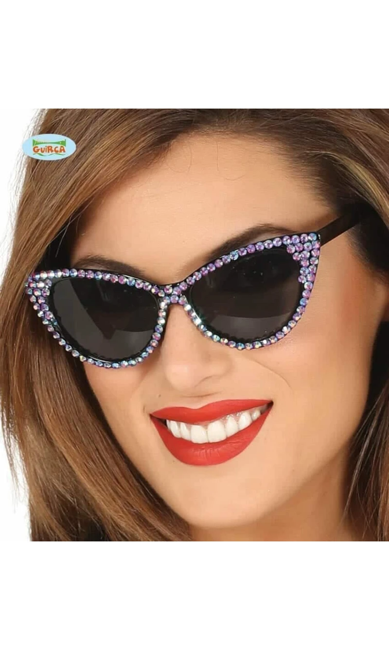 50'S Glasses With Lilac Jewels