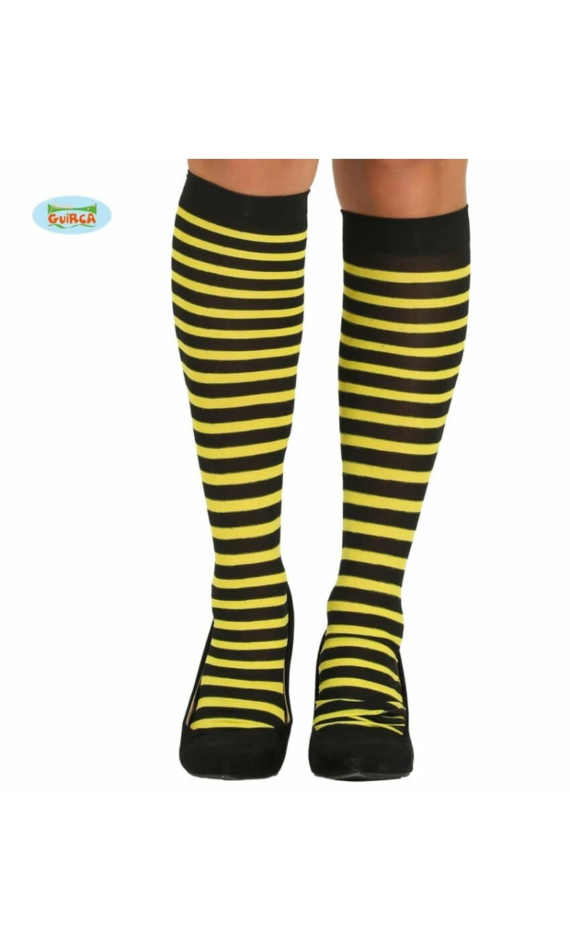 Black-Yellow Striped Stockings